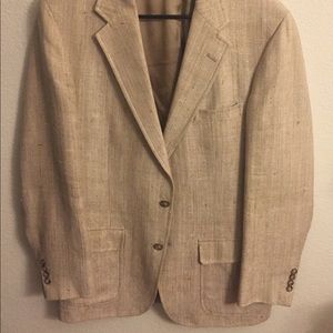 NORM THOMPSON Hemp Beige Tussah Silk Blazer 43L